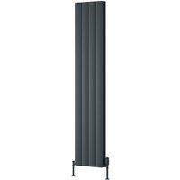 Bathroom Kingdom Loco Anthracite Double Oval Vertical Radiator 1800x375 in Grey