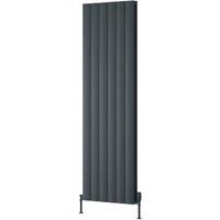 Bathroom Kingdom Loco Anthracite Double Oval Vertical Radiator 1800x565 in Grey