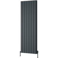 Bathroom Kingdom Loco Anthracite Double Oval Vertical Radiator 1800x660 in Grey