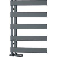 Bathroom Kingdom Carpena Anthracite Designer Flat Panel Heated Towel Rail 710x500 in Grey