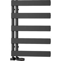 Bathroom Kingdom Carpena Black Designer Flat Panel Heated Towel Rail 710x500