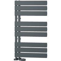 Bathroom Kingdom Vada Anthracite Flat Panel Heated Towel Rail 870x500 in Grey