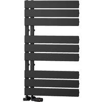 Bathroom Kingdom Vada Black Flat Panel Heated Towel Rail 870x500