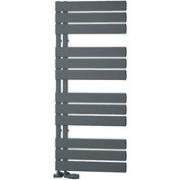 Bathroom Kingdom Vada Anthracite Flat Panel Heated Towel Rail 1190x500 in Grey