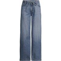 Lands' End Women's Petite Soft Comfort Linen Blend Wide Leg Jeans in Indigo | Size: 12