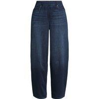 Lands' End Women's Petite Starfish Barrel Leg Knit Denim Jeans in Dark Blue | Size: 8