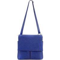 Kitise Women's Multi-Pocket Genuine Italian Leather Slim Messenger Crossbody Bag in Royal