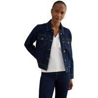 Hobbs London Women's Vivienne Denim Jacket in Dark Navy | Size: 16