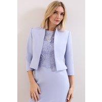 Phase Eight Women's Daisy Cropped Occasion Blazer in Pale Blue | Size: 22