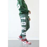 LONDON ATTITUDE Men's Green Tokyo Print Joggers-Tokyo Edition | Size: Medium