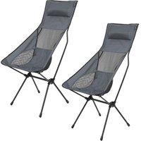 VFM e-Store Pack Away Outdoor Chair with Carry Bag (Gray) Pack of 2 in Grey