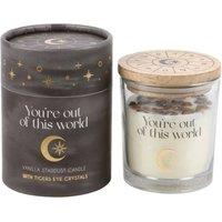 KDMD Vanilla Stardust Crystal Chip Candle-Inspiring Positivity & Greatness in Brown