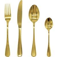 Glim & Glam Cutlery Sets Gold Stainless Steel Spoon Fork 16 Piece Set