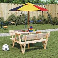 Berkfield Home Garden Umbrella for Kids with Wooden Pole 120x140 cm | Size: 120x140 cm