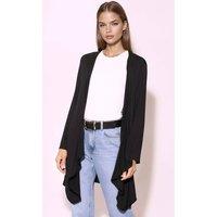 Aftershock London Women's Waterfall Cardigan in Black | Size: Medium/Large