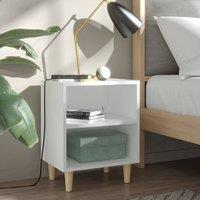 Berkfield Home Bed Cabinets with Solid Wood Legs 2 pcs White 40x30x50 cm | Size: 40 x 30 x 50 cm