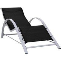 Berkfield Home Sunlounger Textilene & Aluminium Black