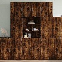 Berkfield Home Highboard Smoked Oak 80x42.5x249 cm Engineered Wood in Brown