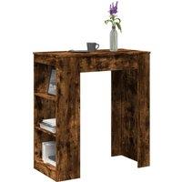 Berkfield Home Bar Table with Racks Smoked Oak 95x47x103.5 cm Engineered Wood in Brown