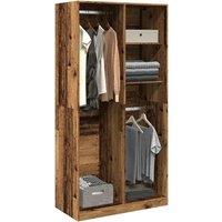 Berkfield Home Wardrobe Old Wood 100x50x200 cm Engineered Wood in Brown | Size: 100 x 50 x 200 cm