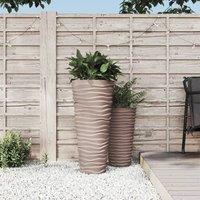 Berkfield Home Planter with Removable Inner Mocha 18/45 L PP Grooved Look in Brown