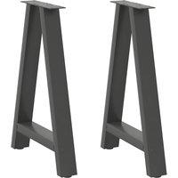 Berkfield Home Coffee Table Legs A-Shaped 2 pcs Anthracite 50x(72-73) cm Steel in Black