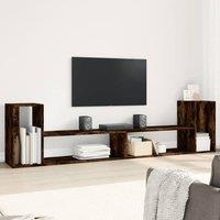 Berkfield Home TV Cabinets 2 pcs Smoked Oak 100x30x50 cm Engineered Wood in Brown | Size: 100 x 30 x 50 cm