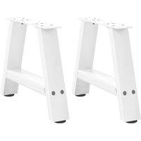Berkfield Home Coffee Table Legs A-Shaped 2 pcs White 40x(30-31) cm Steel in White