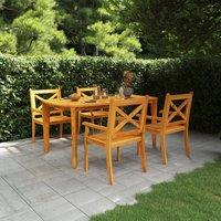 Berkfield Home 5 Piece Garden Dining Set Solid Wood Acacia in Brown