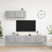 Berkfield Home TV Cabinets 3 pcs Concrete Grey Engineered Wood