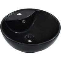 Berkfield Home Wash Basin with Overflow 46.5x18 cm Ceramic Black