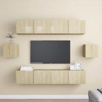 Berkfield Home 6 Piece TV Cabinet Set Sonoma Oak Engineered Wood in Brown