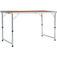 Berkfield Home Foldable Camping Table Aluminium 120x60 cm in Brown
