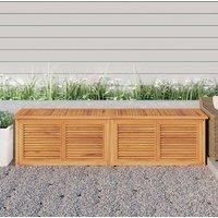 Berkfield Home Garden Storage Box with Bag 200x50x53 cm Solid Wood Teak in Brown | Size: 200 x 50 x 53 cm
