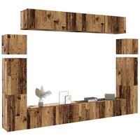 Berkfield Home 8 Piece TV Cabinet Set Wall-mounted Old Wood Engineered Wood in Brown