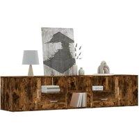 Berkfield Home Corner Cabinet Smoked Oak 200x40x45 cm Engineered Wood in Brown | Size: 200 x 40 x 45 cm