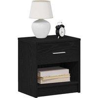 Berkfield Home Bedside Cabinets 2 pcs with Drawer Black 39x28x41 cm in Grey | Size: 39 x 28 x 41 cm