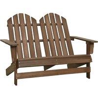 Berkfield Home 2-Seater Garden Adirondack Chair Solid Fir Wood Brown