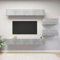 Berkfield Home 6 Piece TV Cabinet Set Concrete Grey Engineered Wood