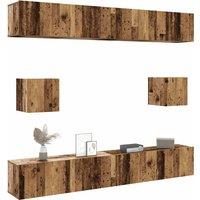 Berkfield Home 6 Piece TV Cabinet Set Wall-mounted Old Wood Engineered Wood