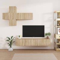 Berkfield Home 7 Piece TV Cabinet Set Sonoma Oak Engineered Wood in Brown