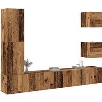 Berkfield Home 5 Piece TV Cabinet Set Wall-mounted Old Wood Engineered Wood