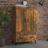Berkfield Home Highboard Smoked Oak 70x31x115 cm Engineered Wood in Brown | Size: 70 x 31 x 115 cm