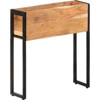 Berkfield Home Planter 60x20x68 cm Solid Acacia Wood in Black | Size: 60 x 20 x 68 cm