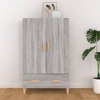 Berkfield Home Highboard Grey Sonoma 70x31x115 cm Engineered Wood | Size: 70 x 31 x 115 cm