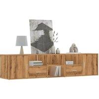 Berkfield Home Corner Cabinet Artisian Oak 200x40x45 cm Engineered Wood in Brown | Size: 200 x 40 x 45 cm