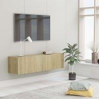 Berkfield Home TV Cabinet Sonoma Oak 120x30x30 cm Engineered Wood | Size: 120 x 30 x 30 cm