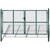Berkfield Home Garden Mesh Gate Fence Door Wall Grille 289 x 175 cm in Green