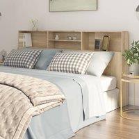 Berkfield Home Headboard Cabinet Sonoma Oak 200x19x103.5 cm in Brown