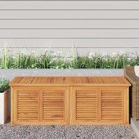 Berkfield Home Garden Storage Box with Bag 150x50x53 cm Solid Wood Teak in Brown | Size: 150 x 50 x 53 cm